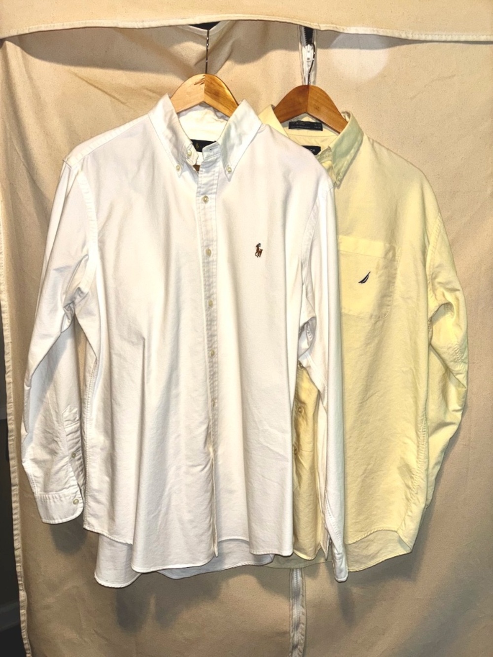 Bundle Two Vintage Men's Oxford Shirts Large Ralph Lauren Nautica Button-down